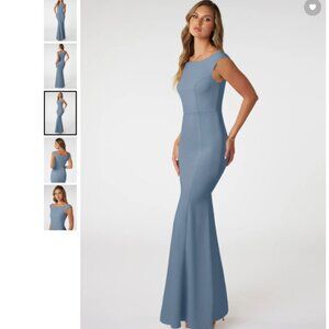 Azazie Nicolina Dusty Blue Dress